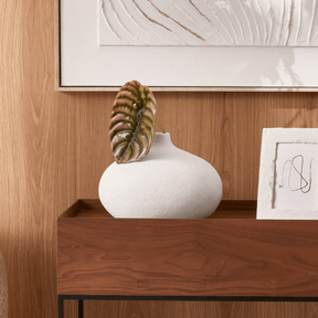 Vaso Decorativo em Cerâmica Cinza 26cm