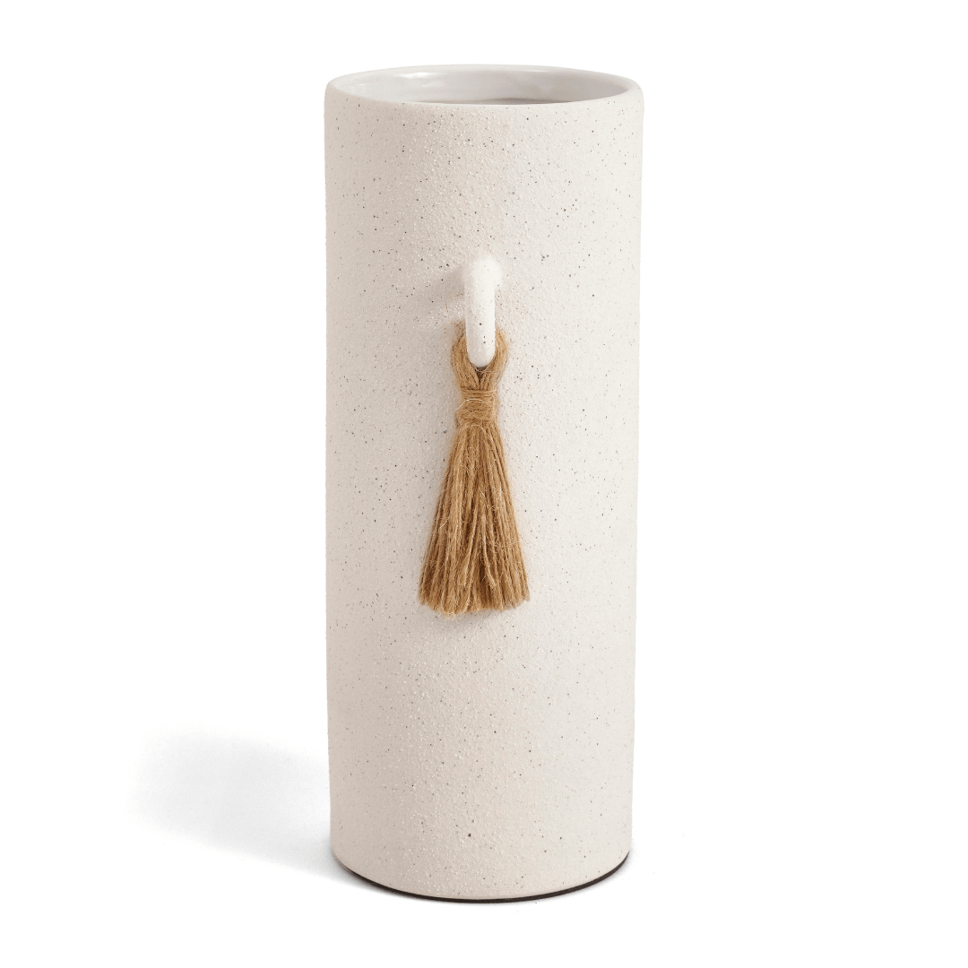 Vaso em Cerâmica com Corda Off White 26,5cm